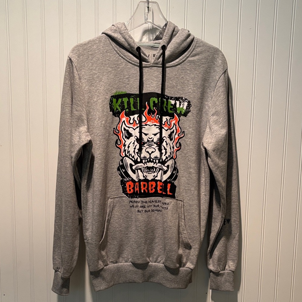 Kill Crew Unisex Gray Graphic Hoodie Size Small